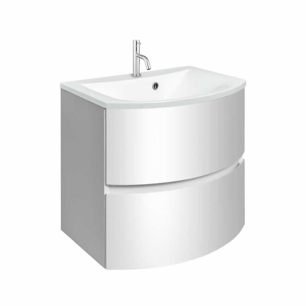 Svelte 60 Unit & Ice White Glass Basin